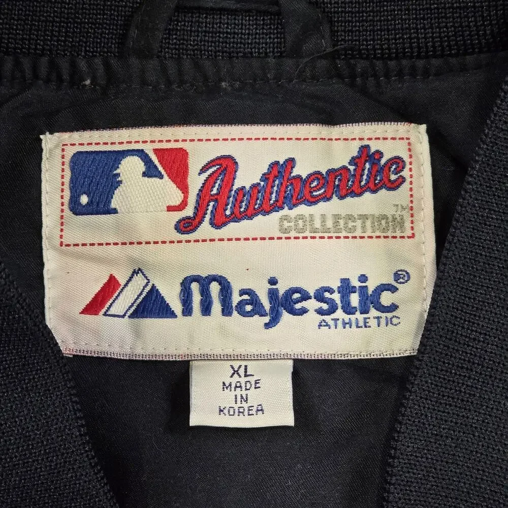 VTG New York Yankees Jacket Mens XL MLB‎ Baseball Pullover Windbreaker Majestic